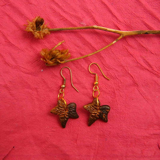 Gold & Bronze Maple Terracotta Earrings