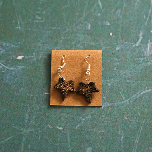 Ebony Tipped Leaf Earrings