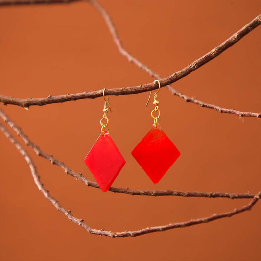 Chili Diamond Resin Earrings