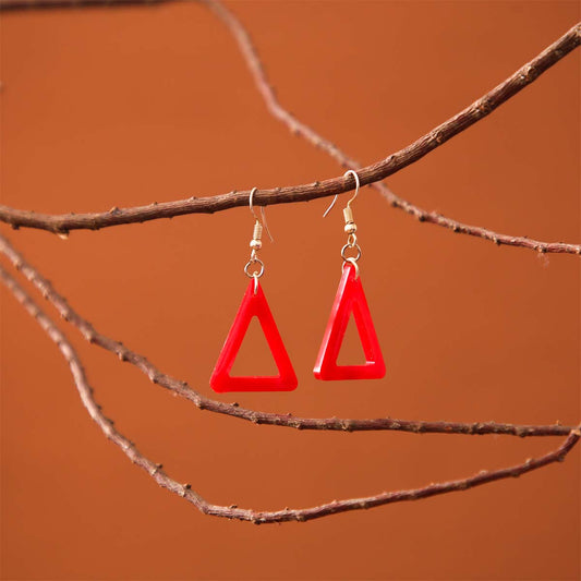 Hollow Triangle Resin Earrings