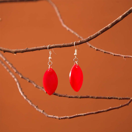 Pomegranate Leaves Resin Earrings