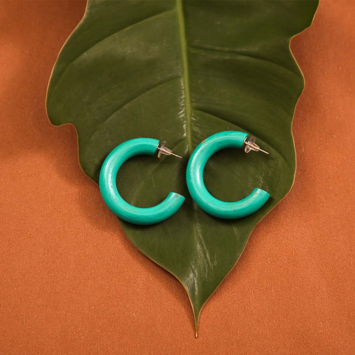 Teal Wooden Hoops