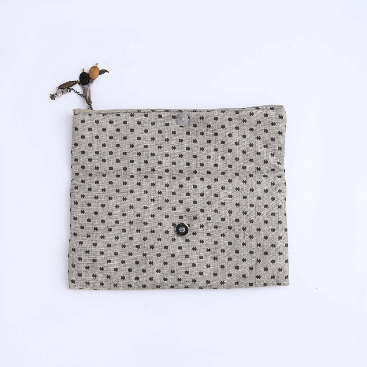 Grey Polka Clutch