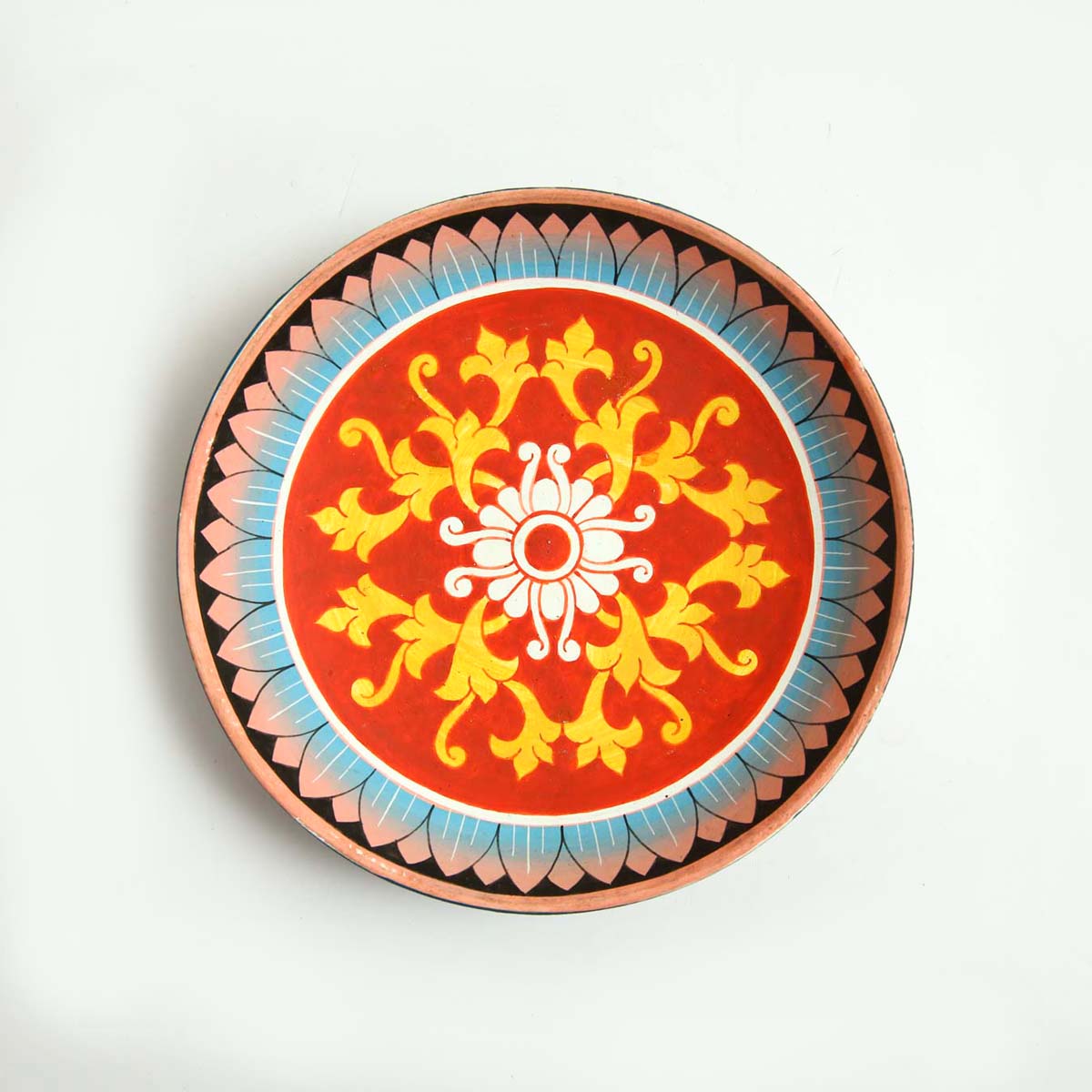 Sun Motif Wooden Decorative Plate
