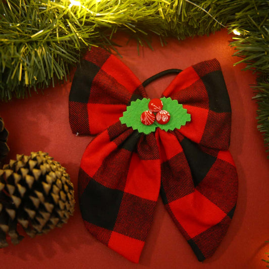 Plaid &amp; Mistletoe Hairband