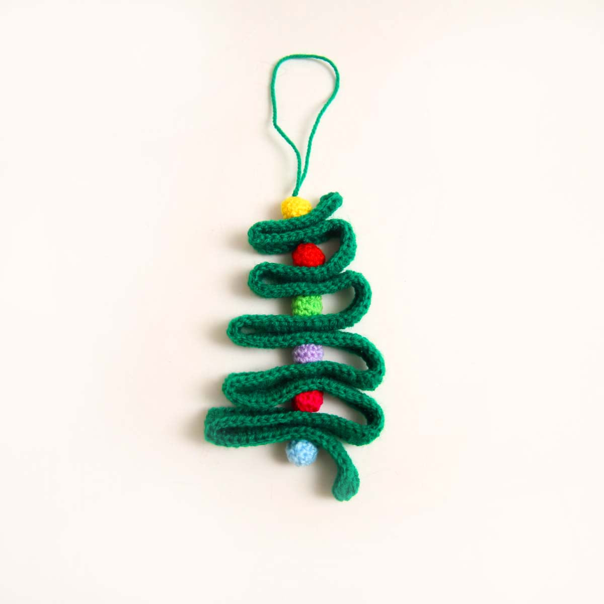 Pine Crochet Ribbon Ornament