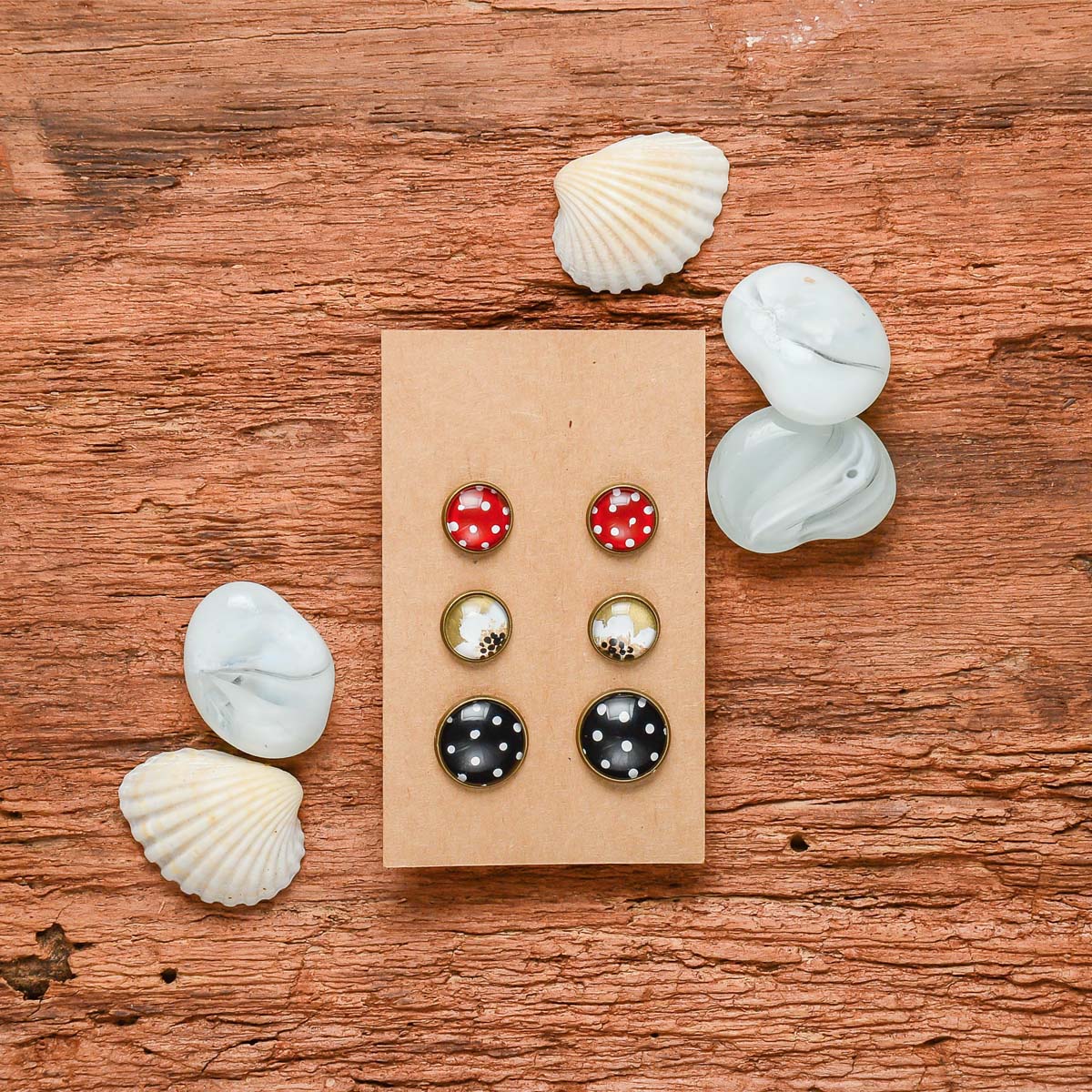 3 in 1 Polka Stud Set