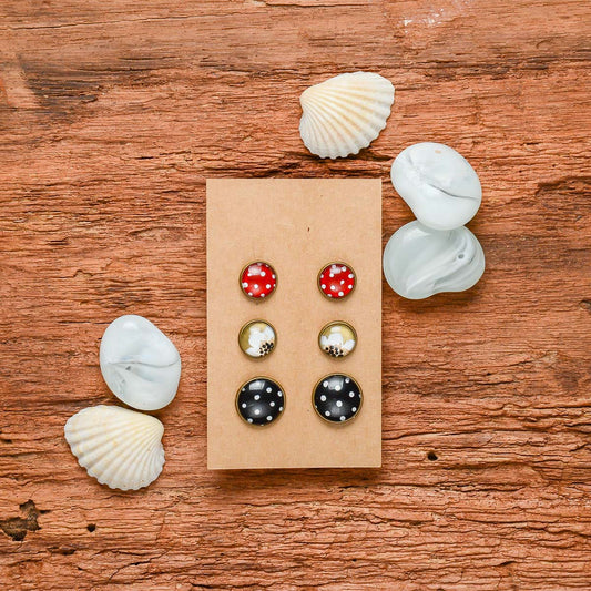 3 in 1 Polka Stud Set