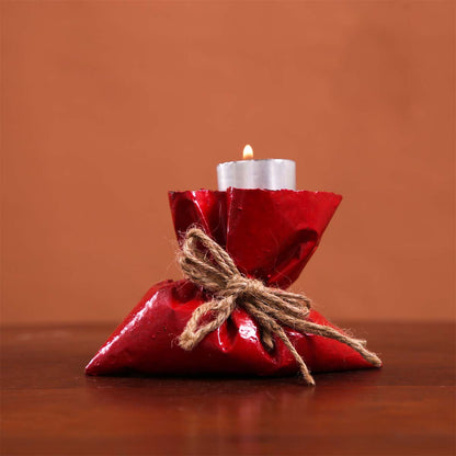 Brick Gunny Bag Candle Holder
