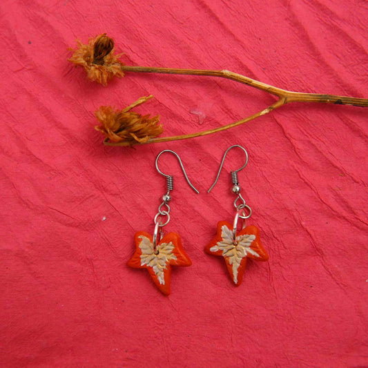 Orange Maple Terracotta Earrings