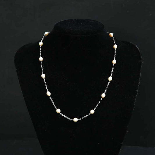 Stainless Steel Pearl Chain with Lock
