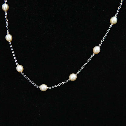 Stainless Steel Pearl Chain with Lock