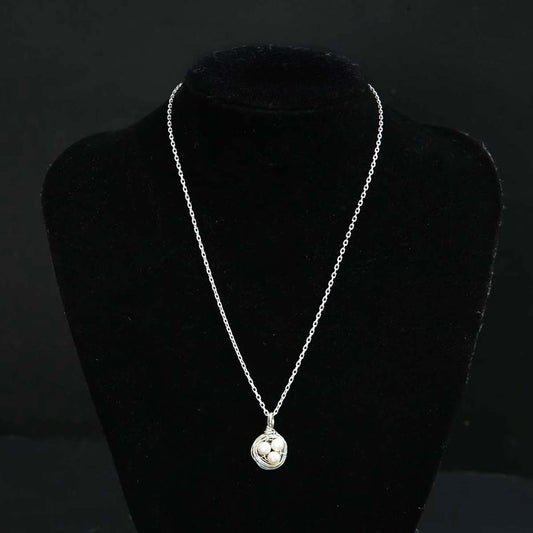 Silver Nest Pearl Pendant and Chain