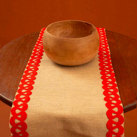 Carmine Burlap Table Runner