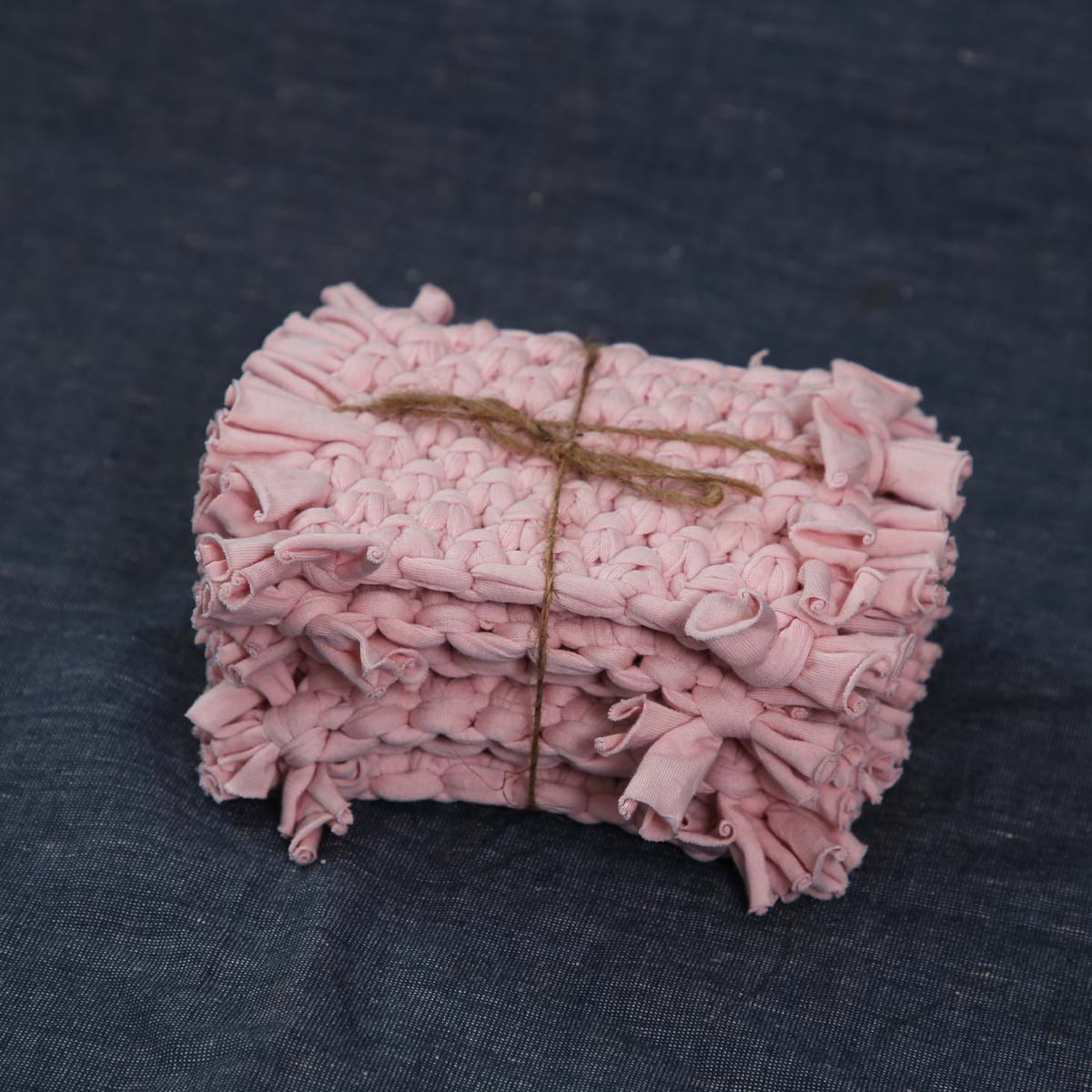 Sea Pink Macrame Coaster Set h