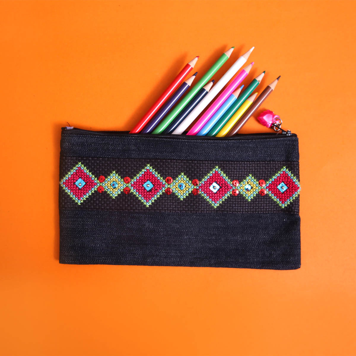 Fabric Diamonds Pouch