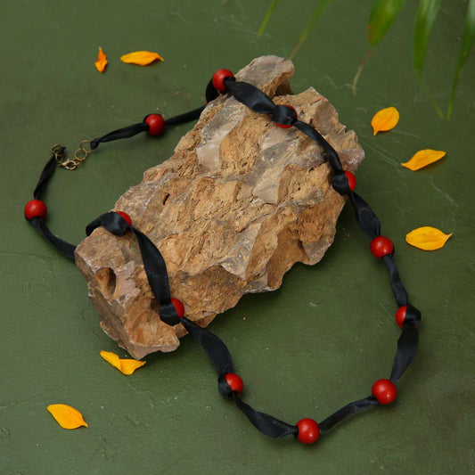 Tangled In Red Necklace