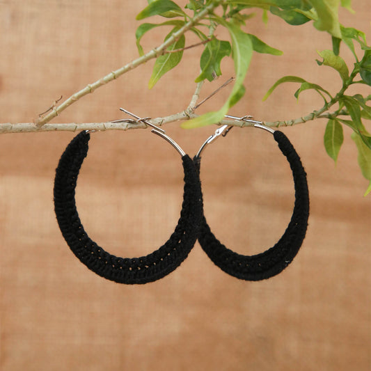 Bold Black Crochet Hoops