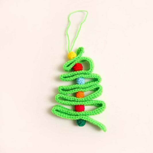 Green Crochet Ribbon Ornament