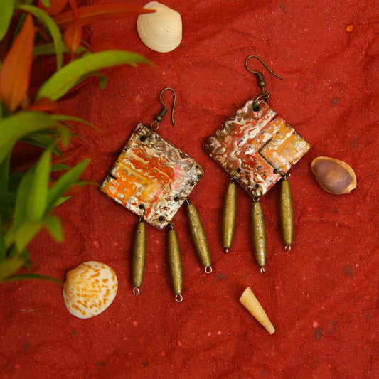Ceramic & Metal Earrings