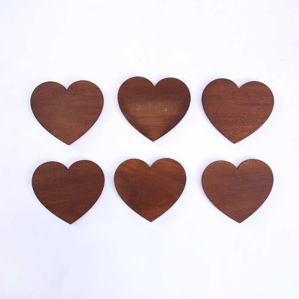 Wooden Heart Coaster Set