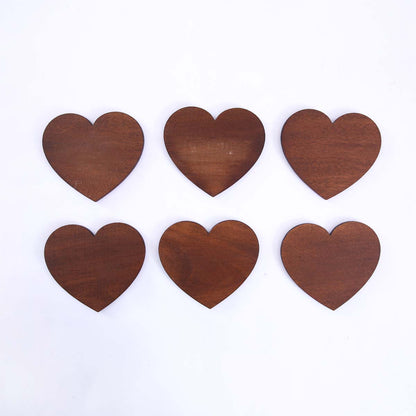 Wooden Heart Coaster Set