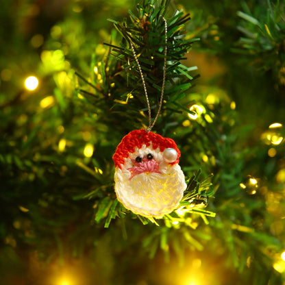 Pink Faced Santa Ornament
