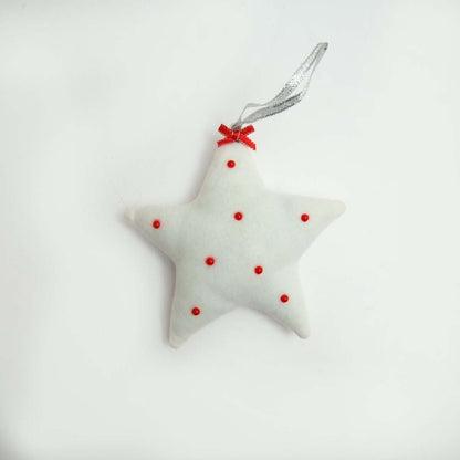 Snow White Felt Star Ornament