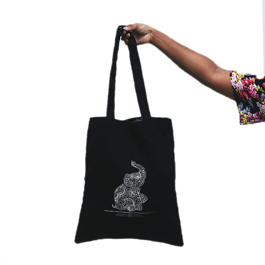 Black Mandala Ellie Tote Bag
