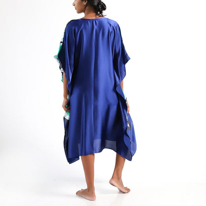 Peacock Silk Batik Kaftan