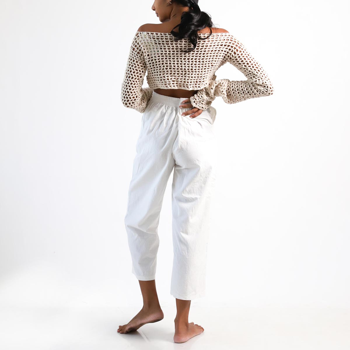 Cream Crotchet Off - Shoulder Top