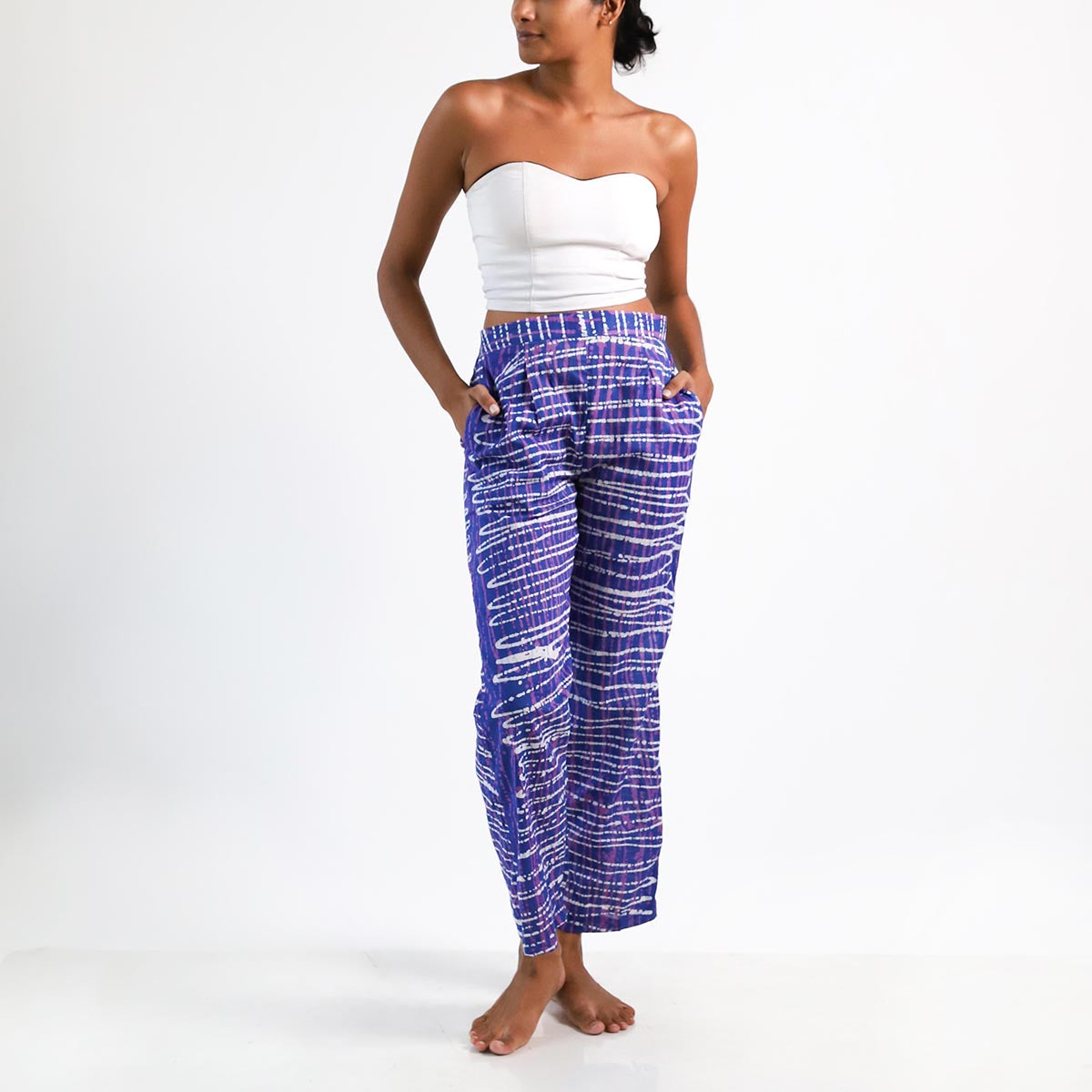 Blue Stripes Batik Pants