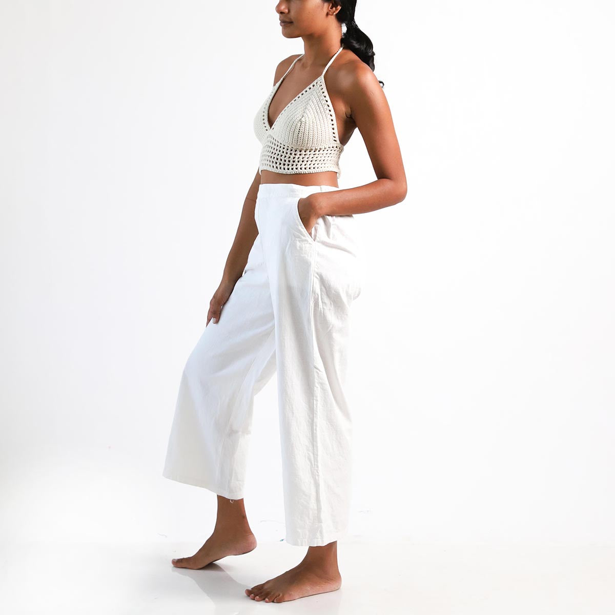 Cream Crotchet Bralette Top