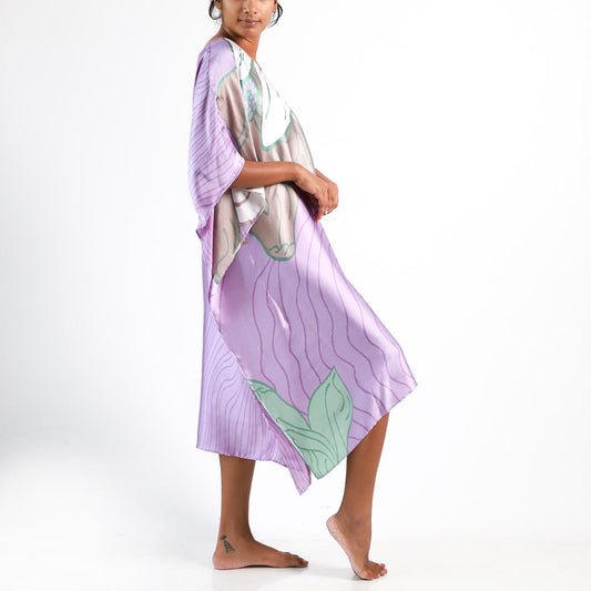Marshmellow Silk Batik Kaftan