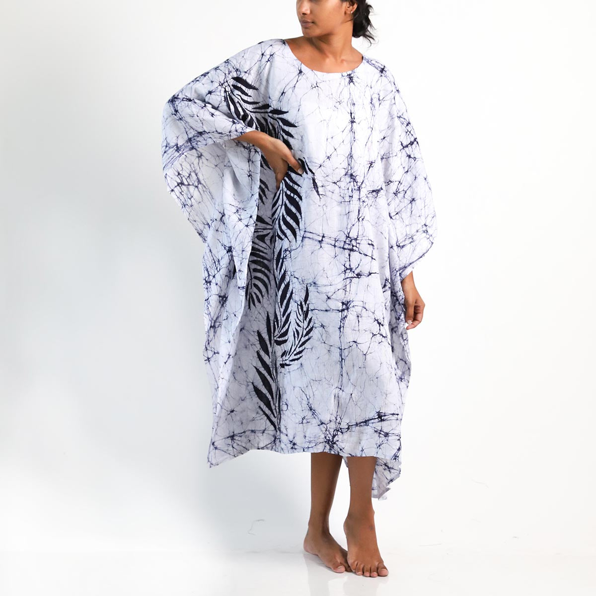 Black and White Classic Batik Kaftan