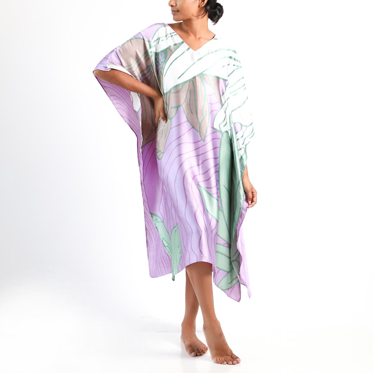 Marshmellow Silk Batik Kaftan