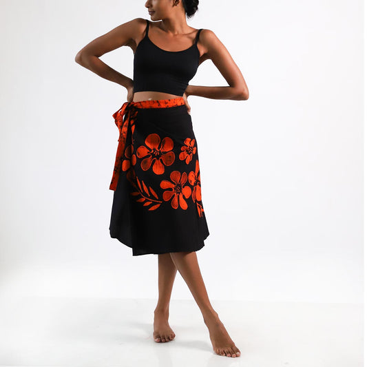 Knight floral Batik Wrap Skirt
