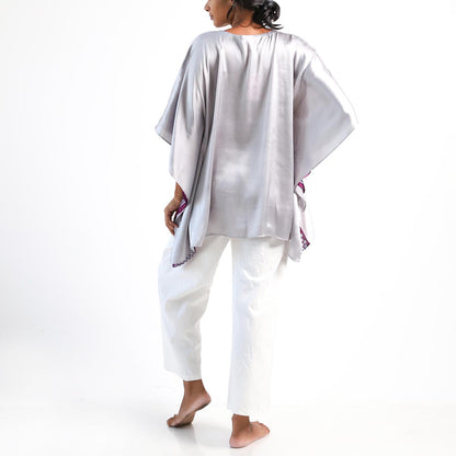 Magenta Polka-Dot Batik Top