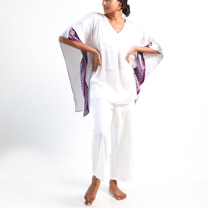 Magenta Polka-Dot Batik Top