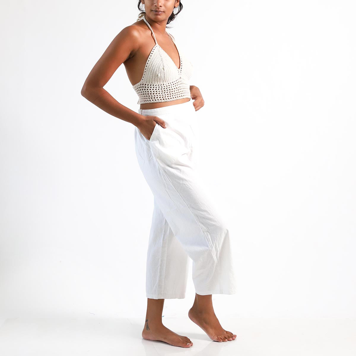 Coffee Crotchet Bralette Top