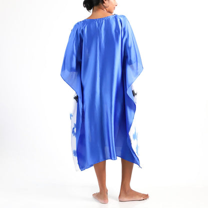 Brush Strokes Silk Batik Kaftan