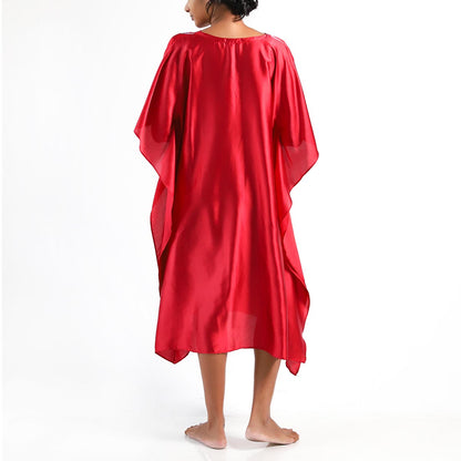 Classic Red Silk Batik Kaftan
