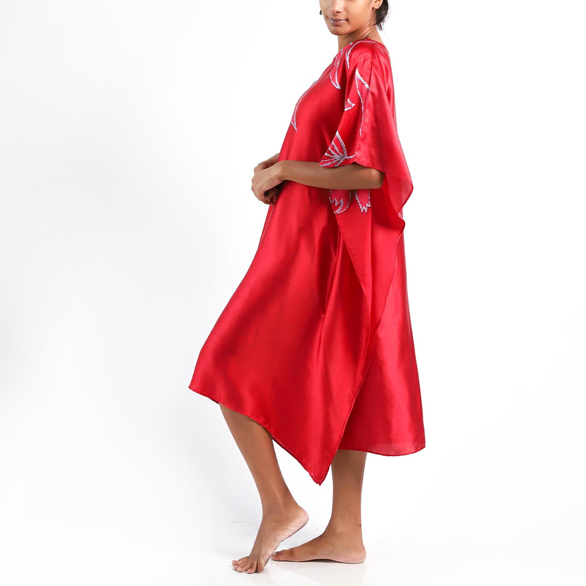 Classic Red Silk Batik Kaftan