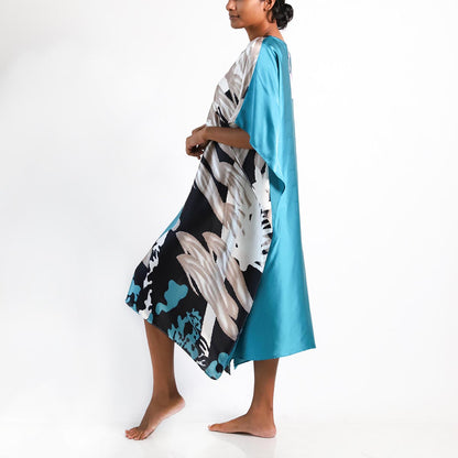 Sea Foam Silk Batik Kaftan
