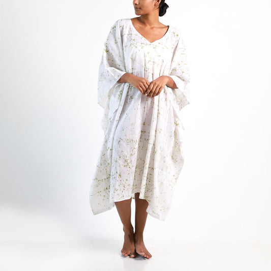 Classic White Batik Kaftan