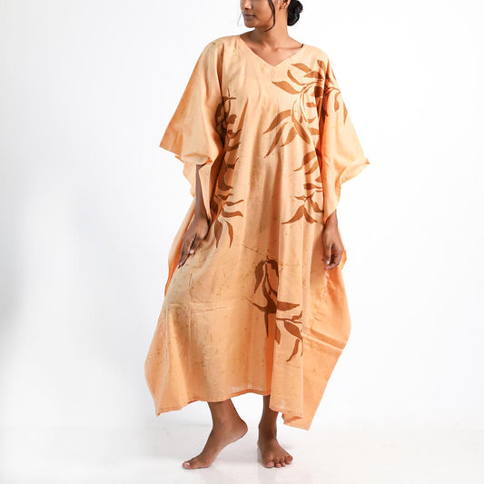 Brown Palms Batik Kaftan