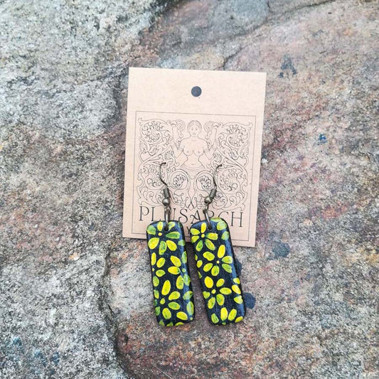 Yellow Jasmine Paper Earrings