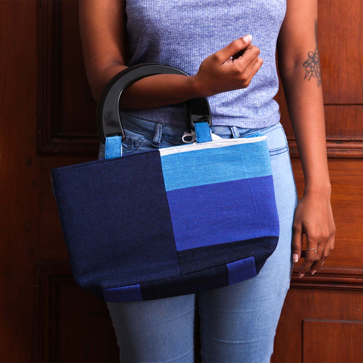 Blue Block Handbag