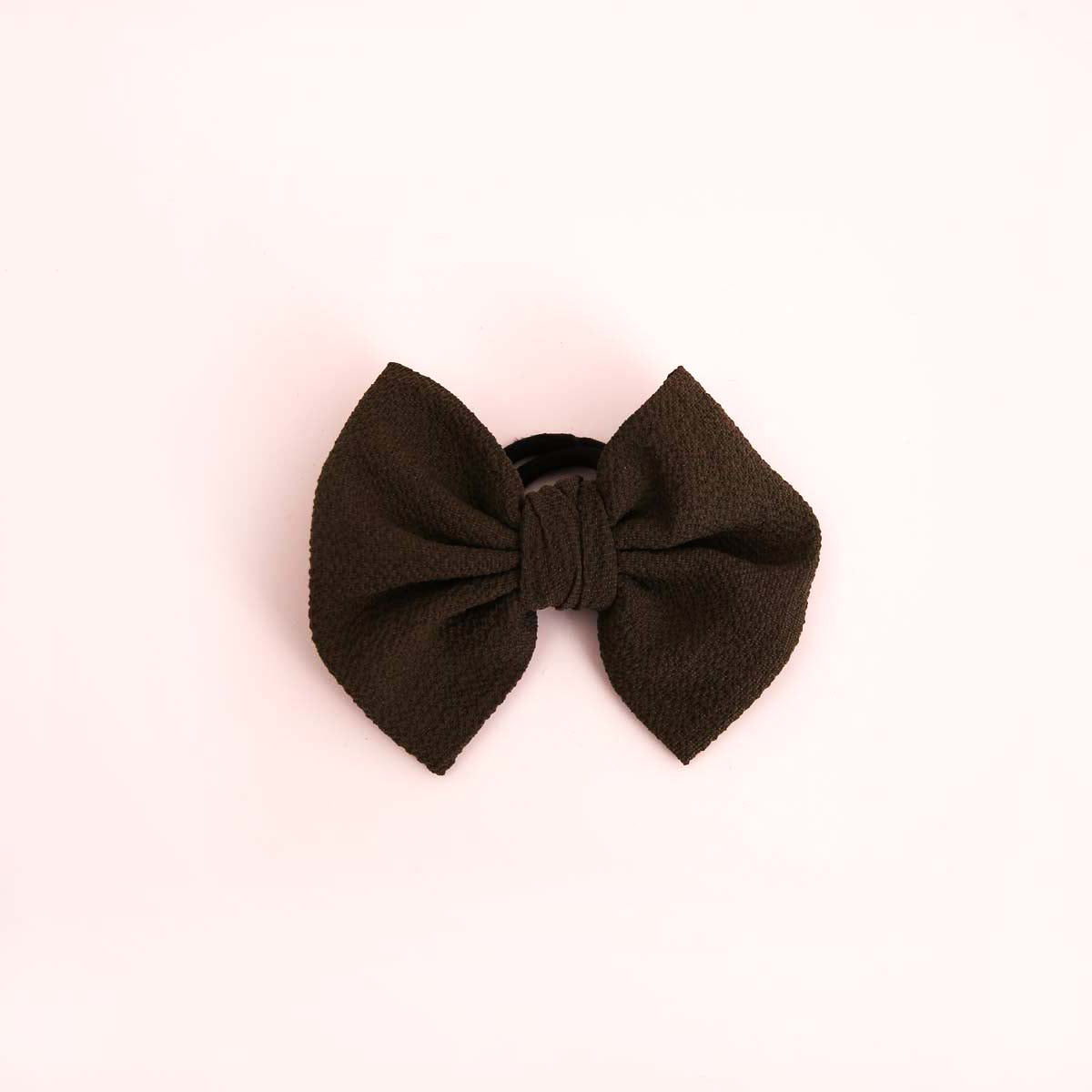 Brown Poofy Hair Tie Bow