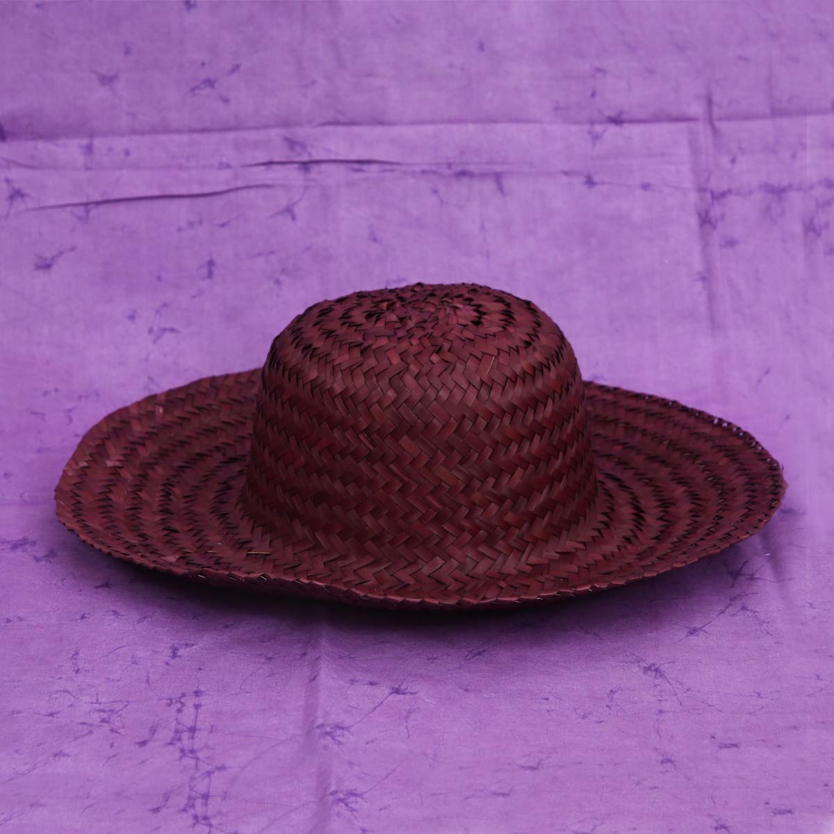 Burgundy Straw Hat